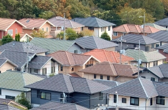 住宅が並んでいる様子